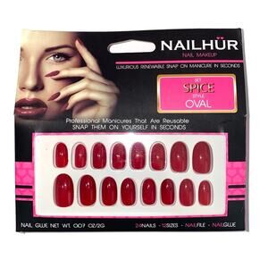 Nailhur Reusable Press On Nail Set in Spice Oval